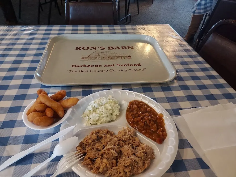 BBQ Slaw Baked Beans and Hush Puppies
